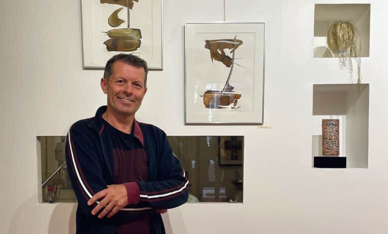laurent lilly lors du vernissage a la galerie laurent potier avant