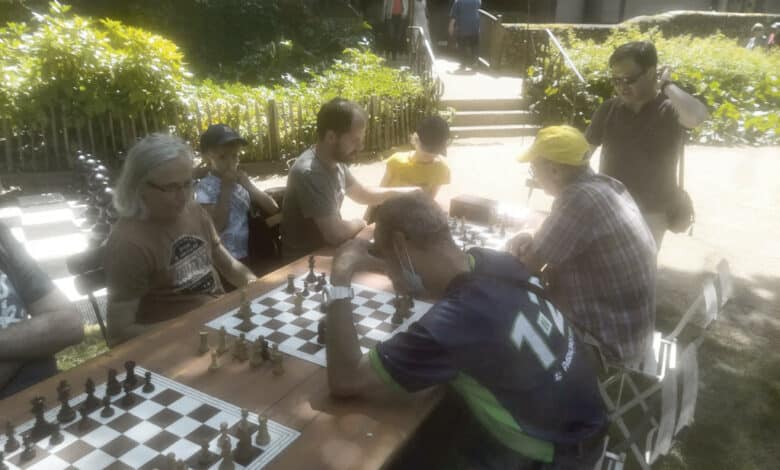le club echiquier du vendomois lors de la fete du jeu dans le parc ronsard a vendome avant