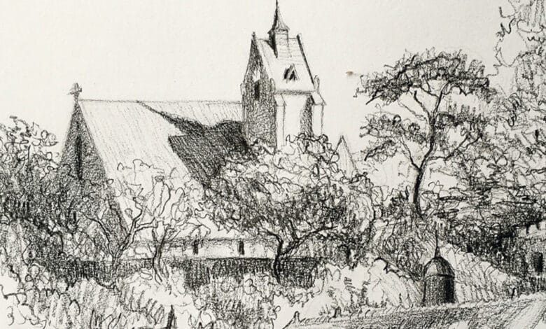 ponce dessin eglise avant