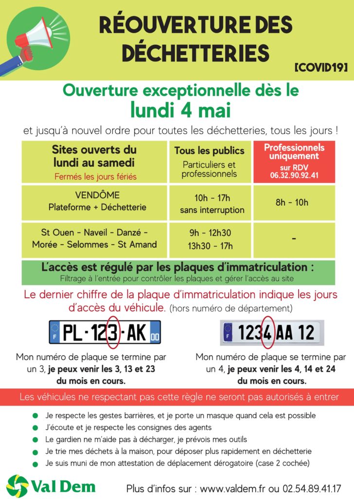 Reouverture dechetteries