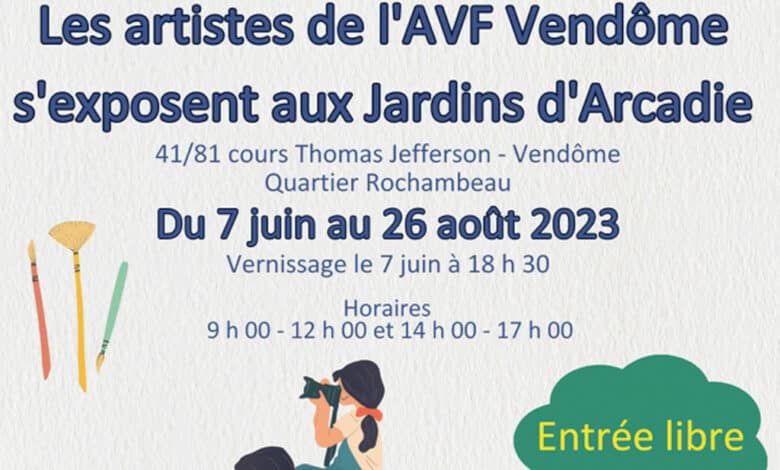 affiche exposition 2023 jardins darcadie avec vernissage 1