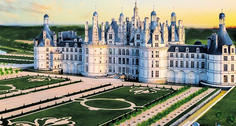 château de Chambord ; jardins à la française
