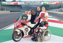 emmanuel berthereau avec une partie des benevoles sur le circuit de magello en italie 1