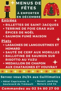 le capricorne menu fetes